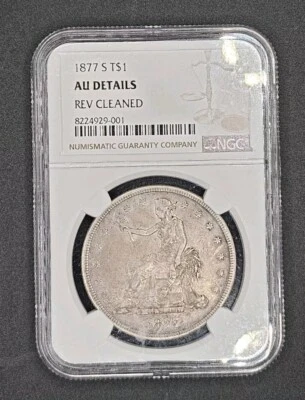 1877-S Trade Dollar | NGC AU Details, Reverse Cleaned - Image 1 of 4