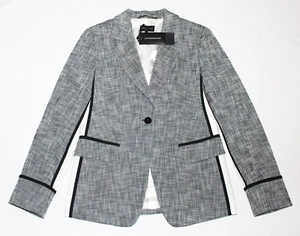 New $660 Benny Blazer STRENESSE Women's 8 Black Patterned Jacket Single Button - Picture 1 of 6
