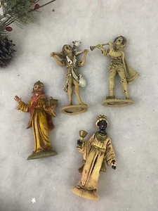 Lotto Statuetta Presepe Italia Flauto Pastorello Saggio Magi Vintage 4x - Foto 1 di 10