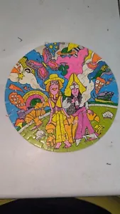 VTG 1970 Psychedelic Mother Goose COMPLETE 7" Puzzle Little Miss Muffet - Picture 1 of 6