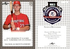 NICHOLAS MONTGOMERY Leaf "Perfect Game All-American Classic" BASEBALL CARD #44