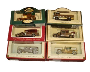 6x VARI MODELLI ORO INC ROLLS-ROYCES, SENTINELLA CARRO A VAPORE, TAXI ECC - IN SCATOLA - Foto 1 di 12