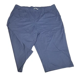 Denim Co EasyWear Twill Pull On Skimmers Tall 3XT Plus Sz Navy Pants w Pockets - Picture 1 of 11