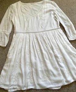 HUSH IDA White Broderie Anglaise Embroidered Dress Size 10 Lined Pockets - Picture 1 of 10