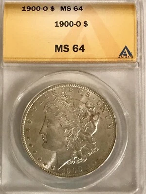 1900 O Morgan Silver $1 Dollar MS64 ANACS  certified - Image 1 of 2