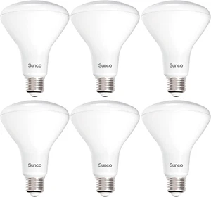 Sunco 6 Pack BR30 LED Bulbs, Indoor Flood Lights CRI93 11W Equivalent 65W 3000K - Picture 1 of 12