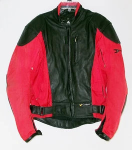 Joe Rocket Leather Motorcycle Jacket Men's Size 46 Armored Red Black Cordura - Picture 1 of 6