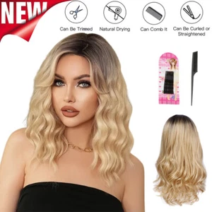 Damen Perücken Blond Langhaarperücke Wig gerade wie Echthaar Perücke Cosplay DE - Bild 1 von 13