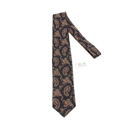 Corbata Italo Ferretti Nueva con Etiquetas en Azul Oscuro/Multi Paisley 100% Seda Hecha en Italia Foto 1 de 4
