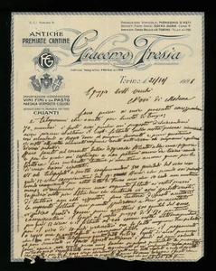 LETTERA COMMERCIALE ANTICHE PREMIATE CANTINE GIACOMO FRESIA TORINO 1926 - Picture 1 of 1