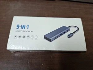 9 in 1 USB Type C Hub, USB-PD, SD, TF, USB, HDMI, USB-C 3.0 - Picture 1 of 4