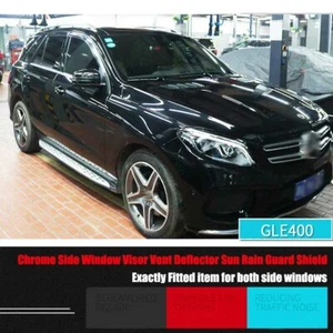 Chrome Side Window Visor Deflector Sun Rain Guard Shield For Mercedes GLE400 - Picture 1 of 7