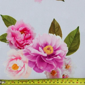 Floral Jersey Scuba Crepe Fabric Blue Flower Stretch Knit Sew Dressmaking FS1164 - Picture 1 of 3