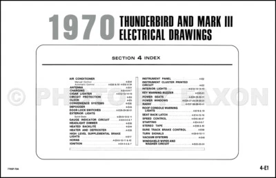 Diagrama de cableado original Mark III y Thunderbird 1970 Ford Tbird T Bird Lincoln Foto 1 de 2