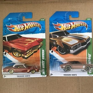 2010 HOT WHEELS TREASURE HUNT LOT OF 2 1971 BUICK RIVIERA & 68 OLDS 442 - Picture 1 of 12