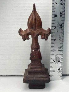 Vintage 7" Ornate Decorative Metal Finial Paperweight Fleur De Lis Heavy - Picture 1 of 5