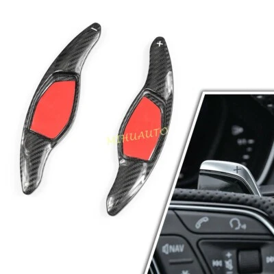 Черный переключатель лопастей рулевого колеса из углеродного волокна для Audi R8 RS3 RS4 RS5 RSQ3 TT - Изображение 1 из 4