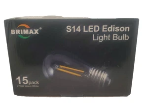 E26 LED Replacement Light Bulbs 2W S14 Clear Globe Edison Bulb 2700K Warm White - Picture 1 of 14