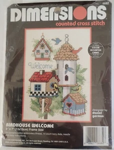 Vintage - The Craft Collection Counted Cross Stitch Kit " Birdhouse Welcome" - Picture 1 of 2