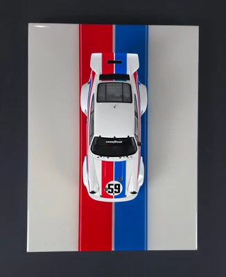1/18 Porsche 911 Carrera RSR Brumos 24h Daytona 1975 Wall Hanging Model Mount  - Image 1 of 4