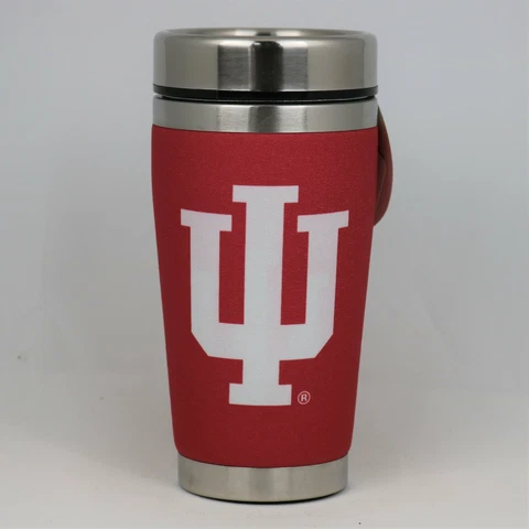 Indiana Hoosiers Mugzie NCAA Stainless Steel 16oz Travel Tumbler Coffee Mug Cup Cover