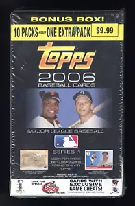 Caja bláster de bonificación de béisbol Topps 2006 11 paquetes extremadamente raro Mickey Mantle Plus - Imagen 1 de 6