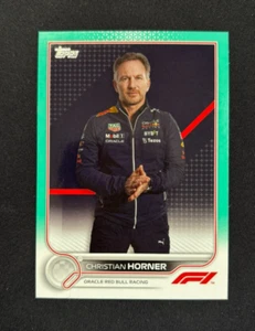 2022 Topps Formula 1 F1 Crew Team Christian Horner Aqua /199 #100 Red Bull - Picture 1 of 2