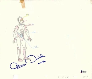 ANTHONY DANIELS Signed Star Wars "DROIDS" Cartoon Animation Drawing BAS #Q93227 - Picture 1 of 4