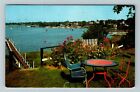Red Bank NJ-New Jersey, Molly Pitcher Hotel, Dock, Water c1964 Vintage Postcard