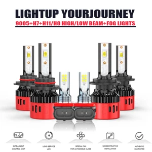 For Mitsubishi Outlander 2017- 2019 LED Headlight High Low Beam + Fog Light Bulb - Picture 1 of 13