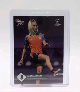 2024 Topps  NOW Alisha Lehmann #23 Swiss Star Moves to Italian Giants Purple /99 - Picture 1 of 2