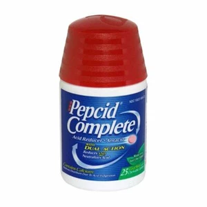 Pepcid Complete Chewable Tablets Heartburn Reliever Cool Mint 25 ct Pack of 3 - Picture 1 of 3