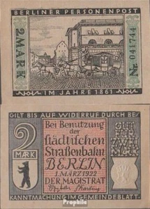 Banknoten Berlin 1922 Notgeld: 92.3 Notgeld Berlin 3. 1861 Berliner Personenpost - Bild 1 von 1