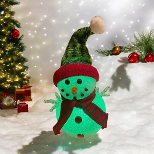Light Up Snowman With Changing Colors Plastic Popcorn Material 9” WORKS - Picture 1 of 6