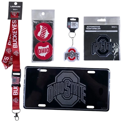 Ohio State BUCKEYES  License Plate, Car Coasters, Keychain, Lanyard, Auto Emblem - Image 1 of 4