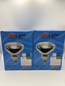 2 Packs Opto Light Floodlight Lamp Bulb CFL 23W=100W 1250 Lumens OP-R38-23W NEW - Picture 1 of 5