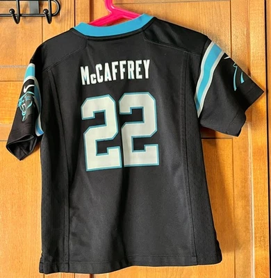 Nike On Field #22 Christian McCaffrey Carolina Panthers Black Jersey Boys Medium - Image 1 of 4