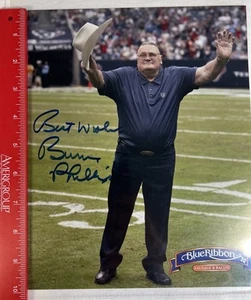 Bum Phillips Autograph 8x10 Photo Houston Texans NFL Blue Ribbon - Picture 1 of 5