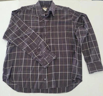 Camisa de vestir Beretta vintage hecha en Italia con botones para hombre 46-18,5 marrón a cuadros Foto 1 de 4