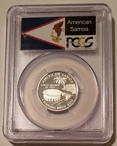 PCGS 2009 S Silver Samoa Territories Territories Quarter Proof PR70 DCAM Flag - Picture 1 of 2