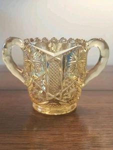 Porta stuzzicadenti calendula mogul vetro imperiale vintage doppio manico dente seghetto - Foto 1 di 7