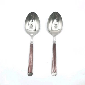 Gallo Germany Edelstahl emailliert braun Griff 2er Set Servierlöffel - Bild 1 von 11