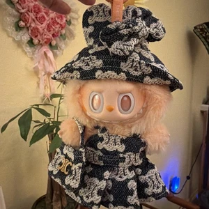 Clothing Set Pop Mart Labubu The Monster Big Into Energy Macaron Denim Dress - Picture 1 of 13
