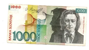 1000 TOLARJEV VG-FINE BANKNOTE FROM SLOVENIA 2003 PICK-32 - Picture 1 of 2