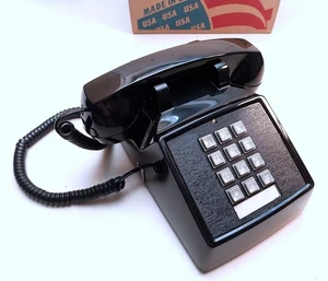 US amerikanisches Telefon ITT Cortelco 2500 schwarz Umbau klingelt - Bild 1 von 10