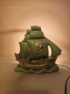 Vintage Mid Century Modern Sailing Ship Lamp 10"H X 10.5"W X 5"D Ceramic - Picture 1 of 6