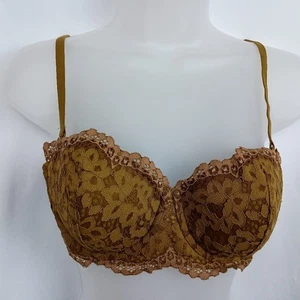 sexy Cottagecore VICTORIA SECRET Bügel-BH mit Spitze in gelb braun 36C-(#1.436) - Bild 1 von 5