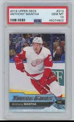 2016-17 Upper Deck Young Guns Rookie Anthony Mantha RC PSA 10 Detroit Red Wings - Image 1 of 2