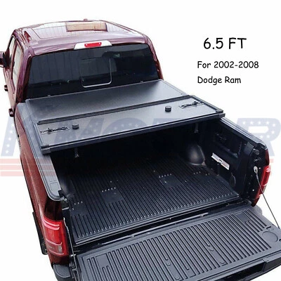JDMSPEED Hard Folding Tonneau Cover 6.5 FT Short Bed For Dodge Ram 2002-2018 - Image 1 of 4