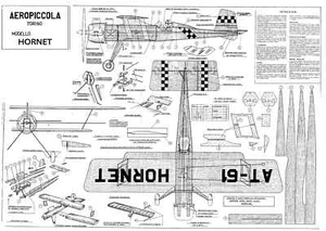 Aeropiccola Hornet all sheet biplane control line model plan - Picture 1 of 1